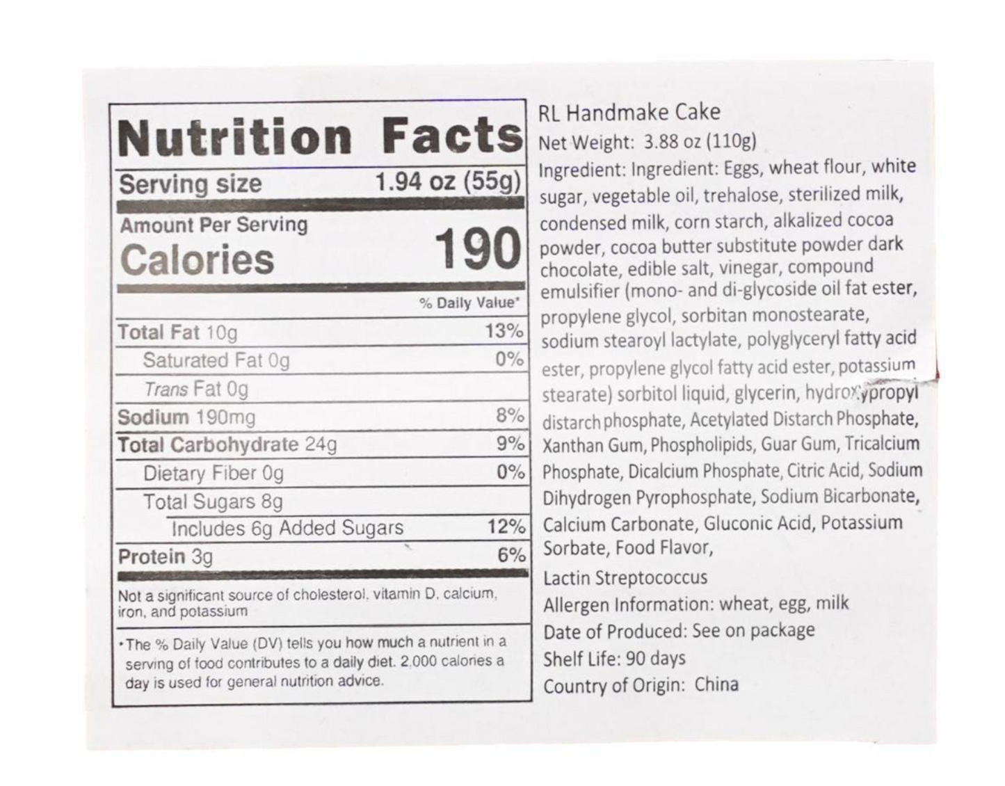 RANLI Handmade Vanilla Cake